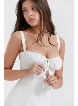 House Of CB Carlotta Corset Mini Dress White Size AU 6 for rent on The Volte - image 3