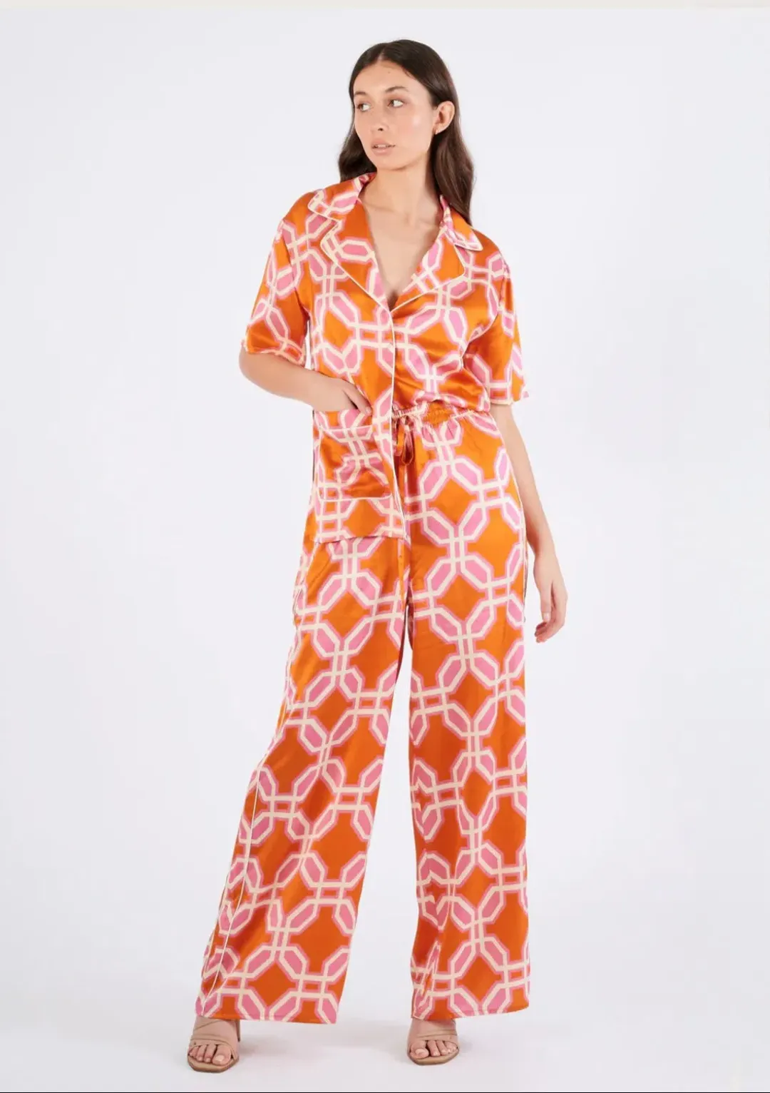 Rachel Gilbert Zila Set Orange/Pink Size AU 12 for rent on The Volte - main image