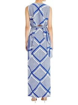 Sass & Bide The Flight Geometric Maxi Dress Blue/White Size AU 12 for rent on The Volte - image 3