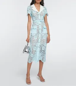 Self Portrait Lace Midi Dress Blue Size 6 for rent on The Volte - image 1