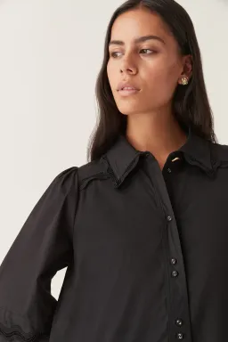 Aje Reva Wave Trim Mini Dress Black Size 8  for rent on The Volte - image 2