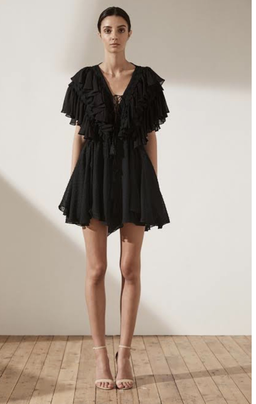 Black Shona Joy Stella ruffle dress size 8 for rent on The Volte - image 1