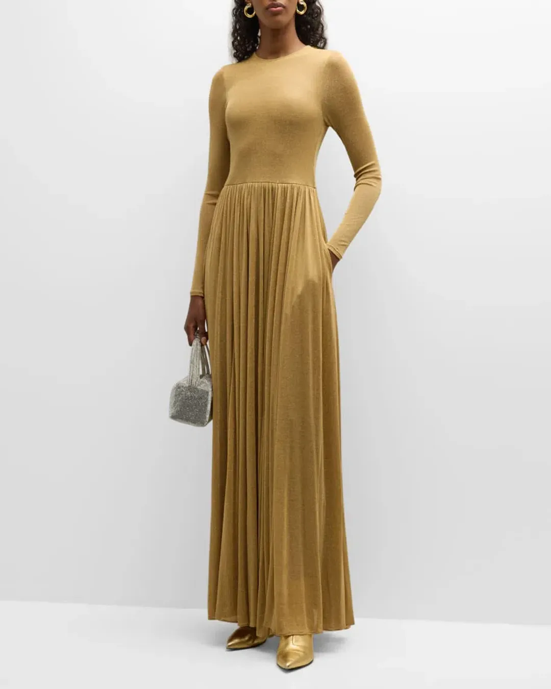 Zimmermann Lyrical Sparkly Lurex Gown Gold Size 0/ Au 8 for rent on The Volte - main image