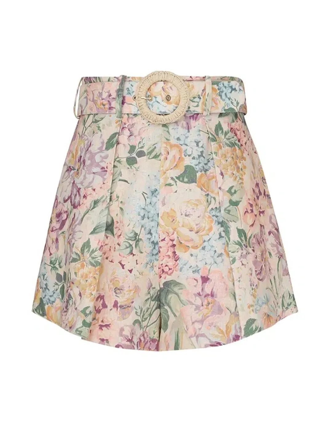 Zimmermann The Halliday Tuck Short in Multi Watercolour Floral Size 0 / AU 8  for rent on The Volte - main image