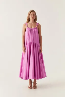 Aje Flora Midi Dress Muted Fuchsia Size 14 for rent on The Volte - image 1
