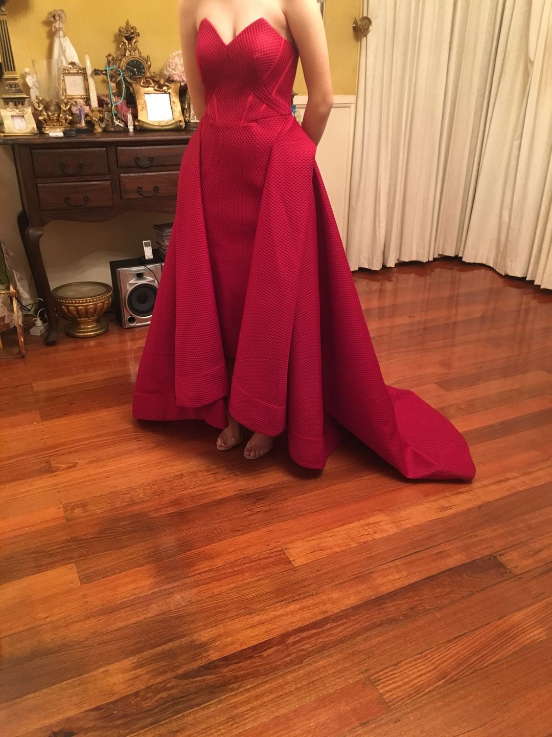 Bariano Taylor Strapless Ball Gown Burgundy Size 6 for rent on The Volte - main image