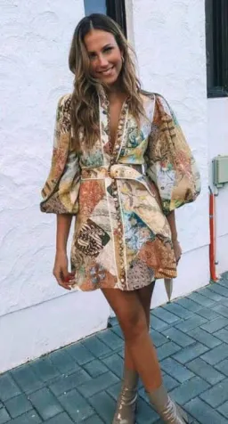  Zimmermann Brightside A-Line Mini Dress in Batik Patch Size 3 / AU 14 for rent on The Volte - image 6