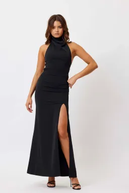 Bianca And Bridgett Sara Backless Pearl Maxi Dress Black Size 6 for rent on The Volte - image 2