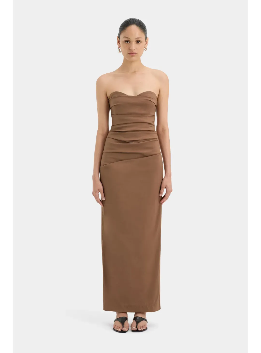 Sir the label Alba Strapless Gown in Mocha Size AU 6 for rent on The Volte - main image