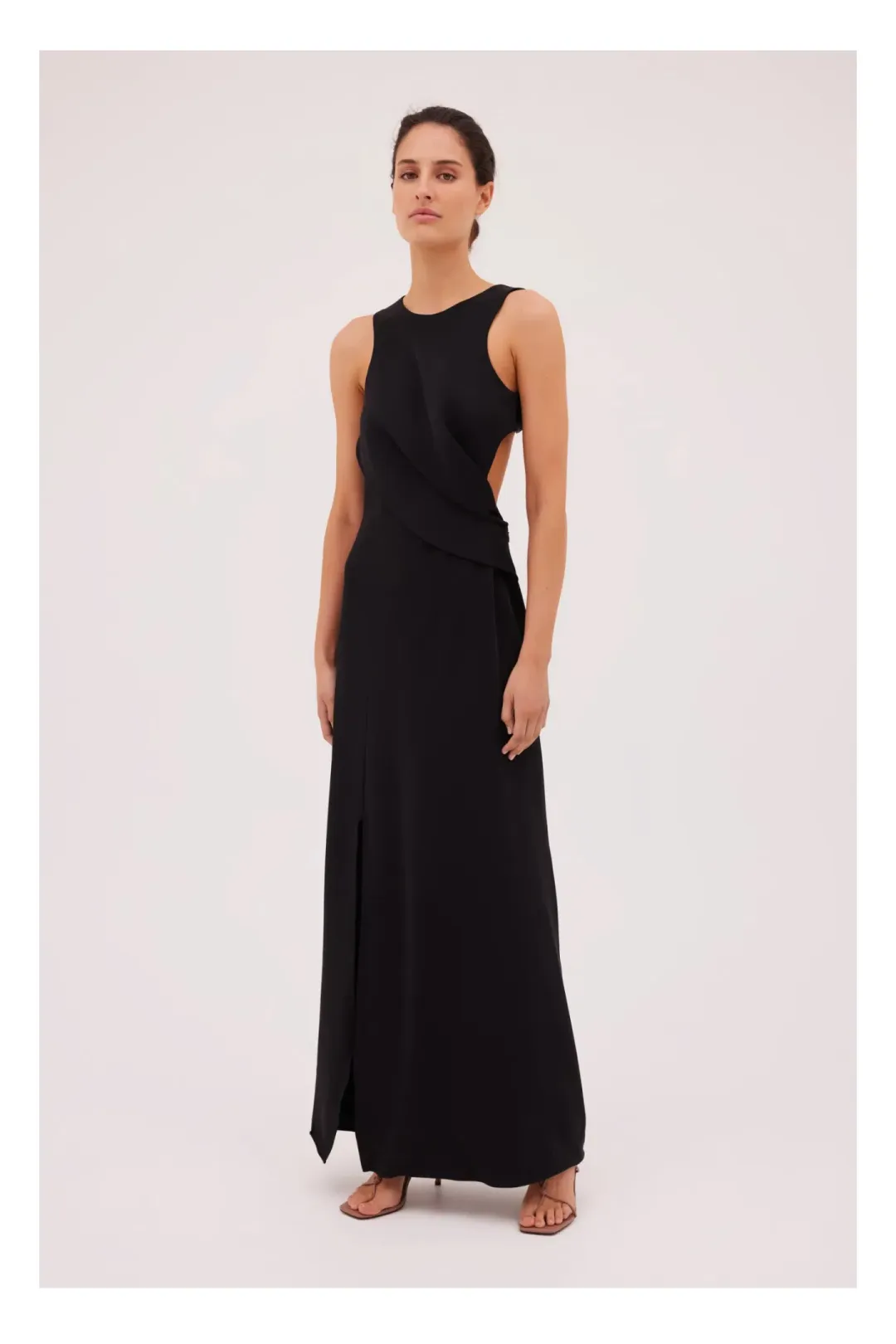Bianca Spender Jersey Suiting Anchor Gown Black Size 1/ AU 8 for rent on The Volte - main image