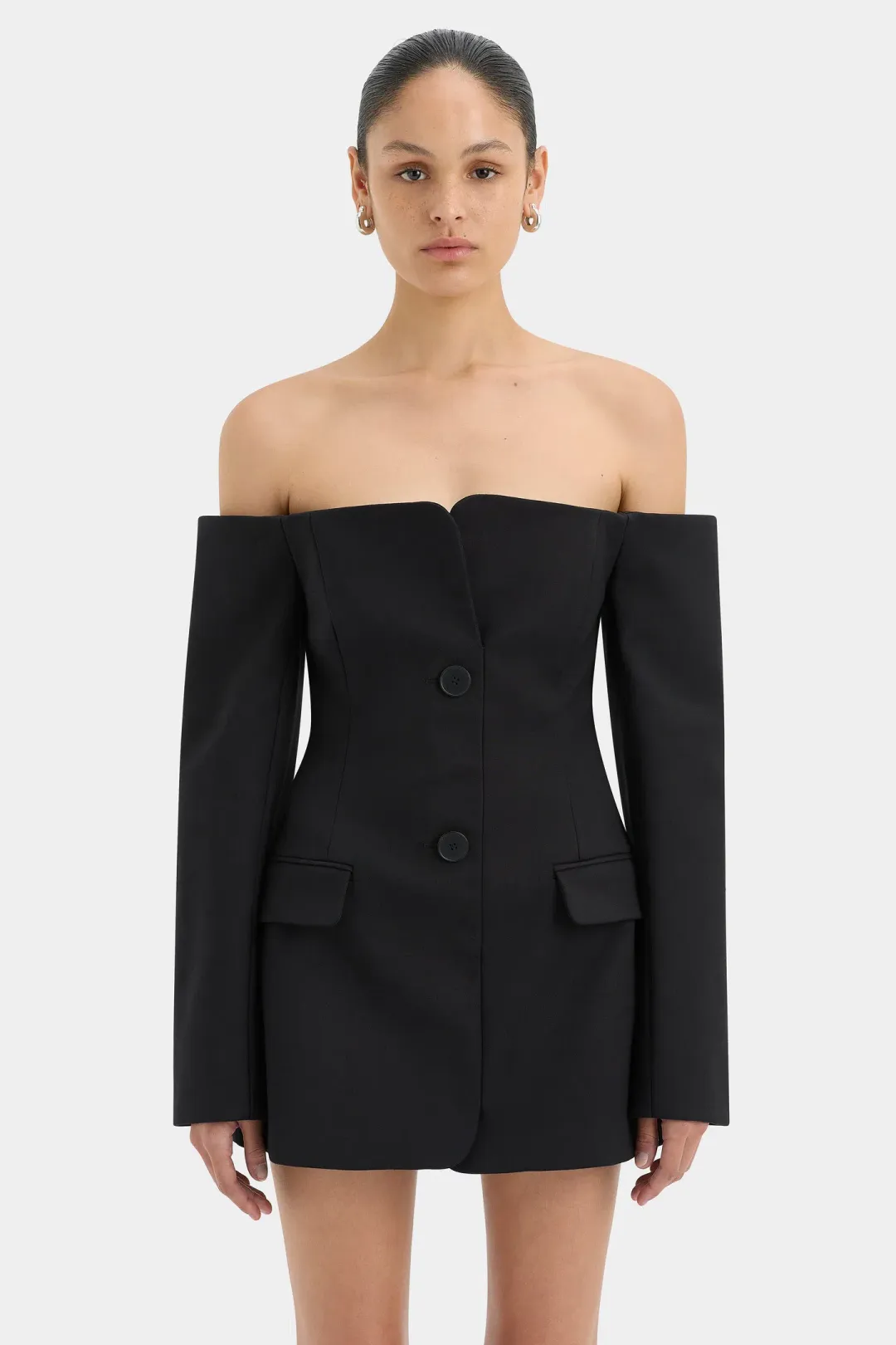 Sir the Label Sandrine Tailored Mini Dress in Black Size 10 for rent on The Volte - main image