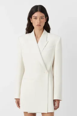 Camilla & Marc Riba Mini Blazer Dress in Cream Size 8 for rent on The Volte - image 2