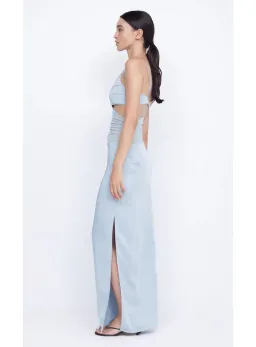 Bec and Bridge Mari Lou Asym Sheer Panel Maxi Dress in Dove Blue Size 8 for rent on The Volte - image 2