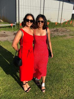 Shona Joy Bryant One Shoulder Midi with Belt Red 8 for rent on The Volte - image 3