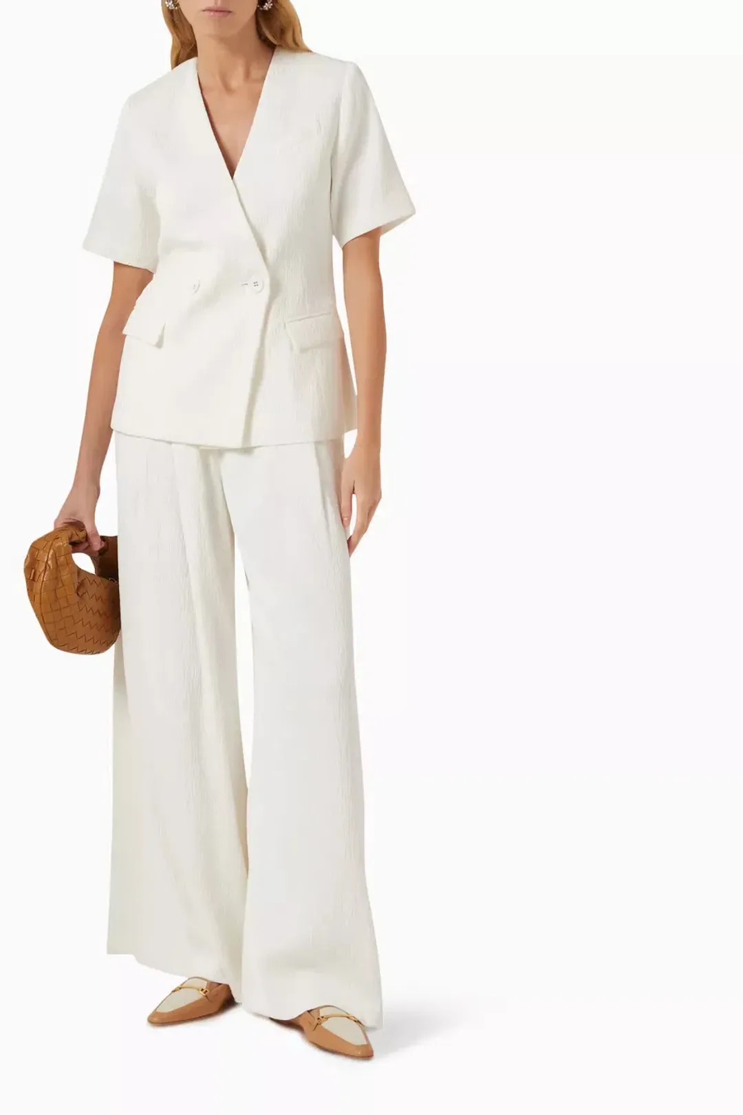 Anna Quan Kathleen Jacket And Matteo Pants Set In Carta 6 for rent on The Volte - main image