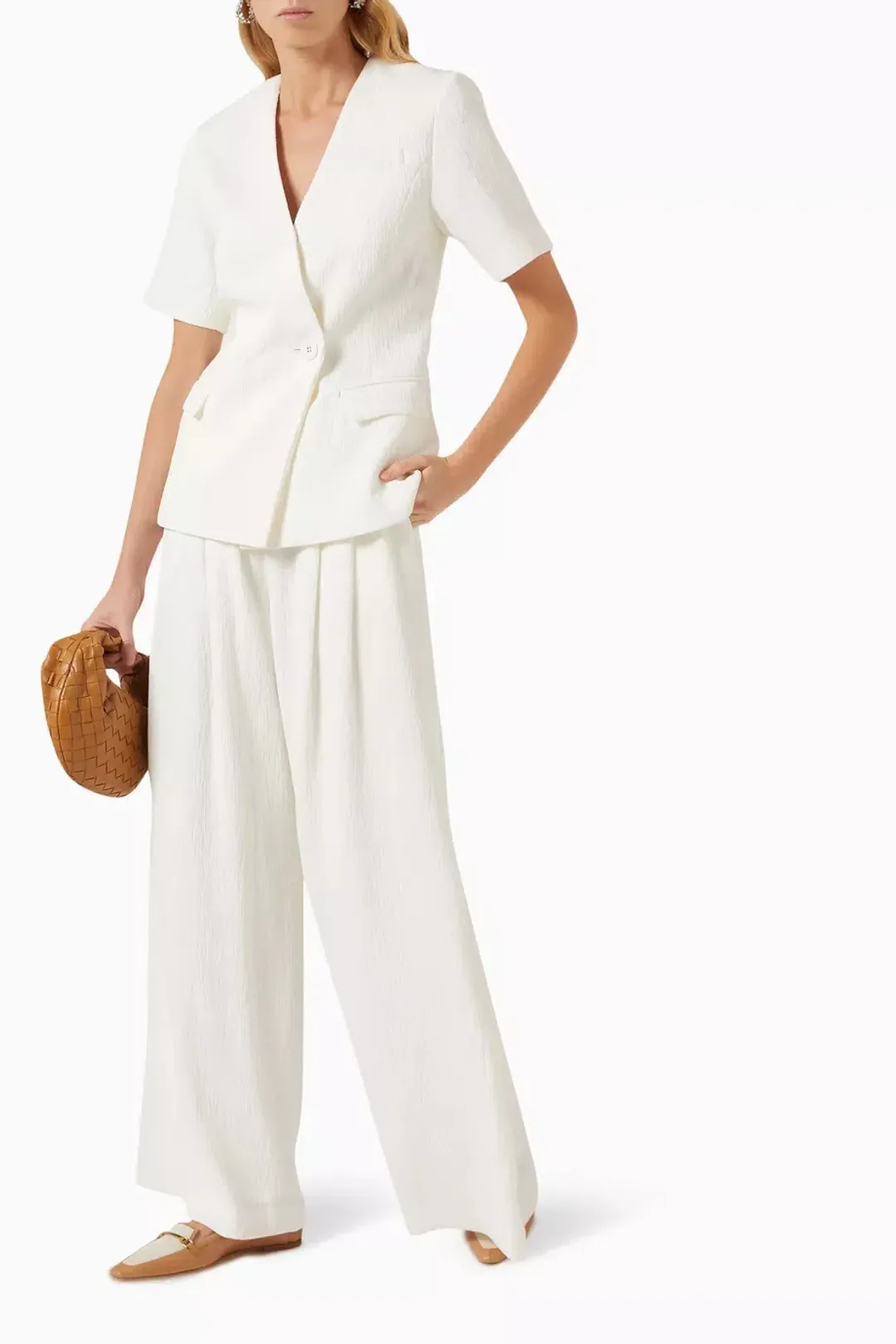 Anna Quan Kathleen Jacket And Matteo Pants Set In Carta 6 for rent on The Volte - main image