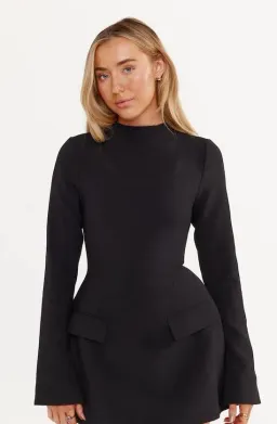 Odd Muse Ultimate Split Sleeve Mini Dress Black Size S (AU 8) for rent on The Volte - image 2