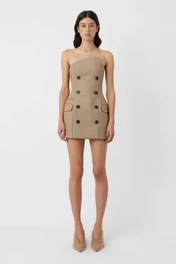 Camilla and Marc Asteria Mini Dress & Coat Set in Tan Brown Size 8 for rent on The Volte - image 2