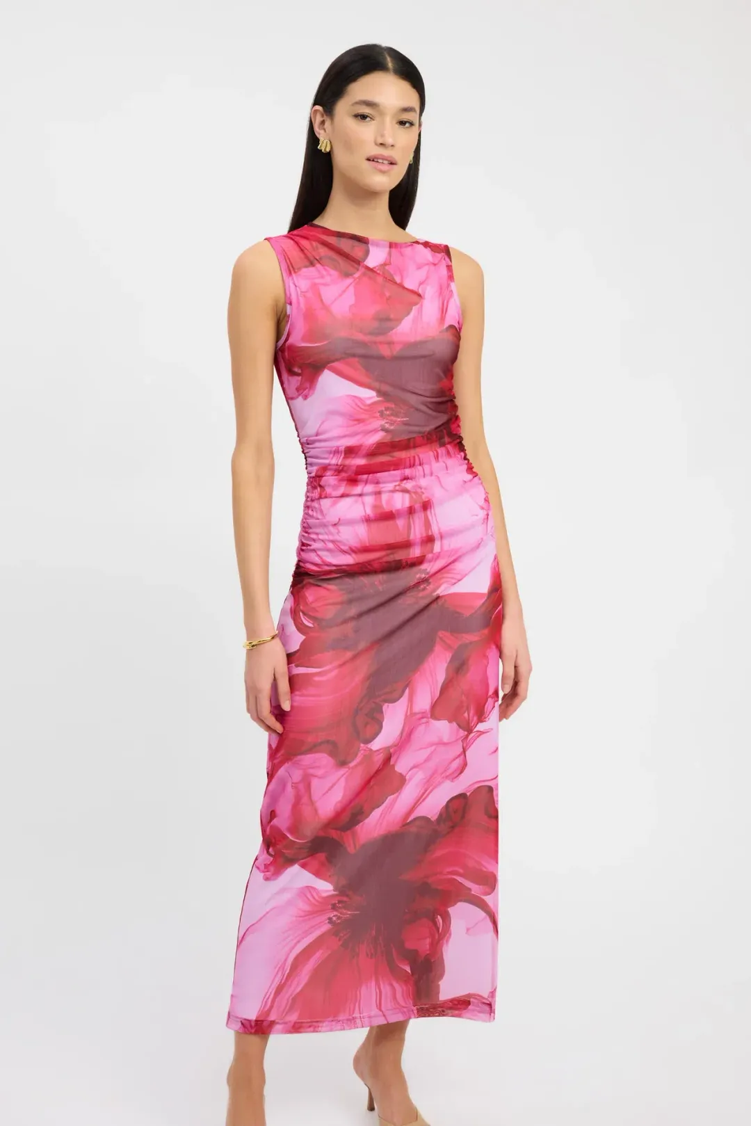 Kookai Rosalia Midi Dress Pink Size 8 for rent on The Volte - main image