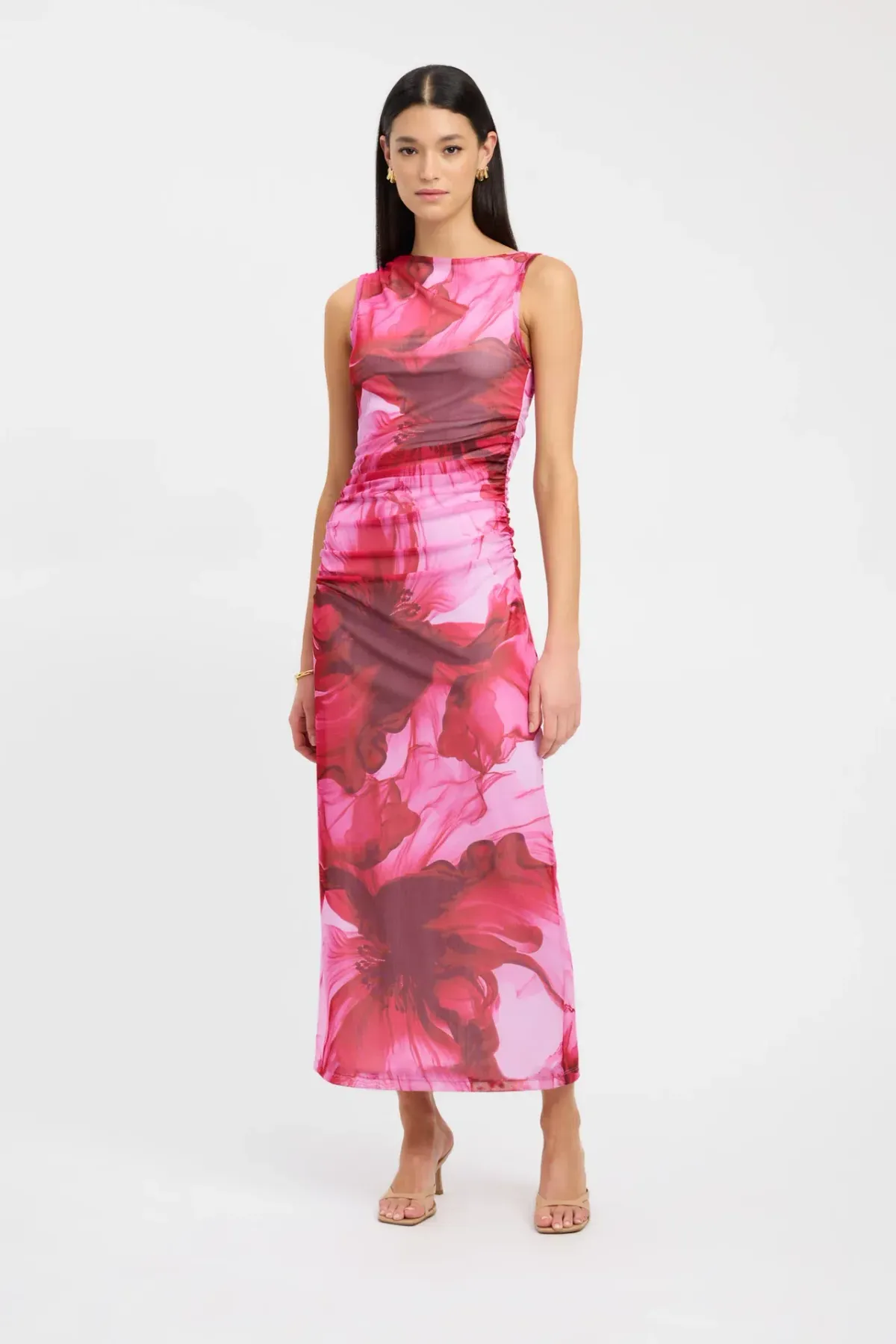 Kookai Rosalia Midi Dress Pink Size 8 for rent on The Volte - main image