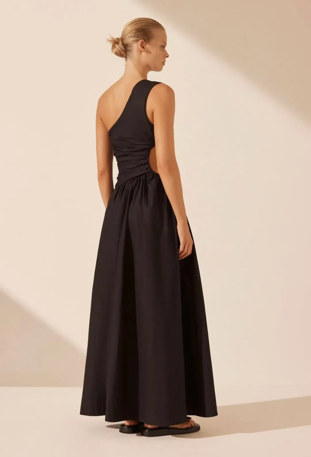Shona Joy Josephine Asymmetrical Cut Out Maxi Dress in Black Size 8 for rent on The Volte - main image