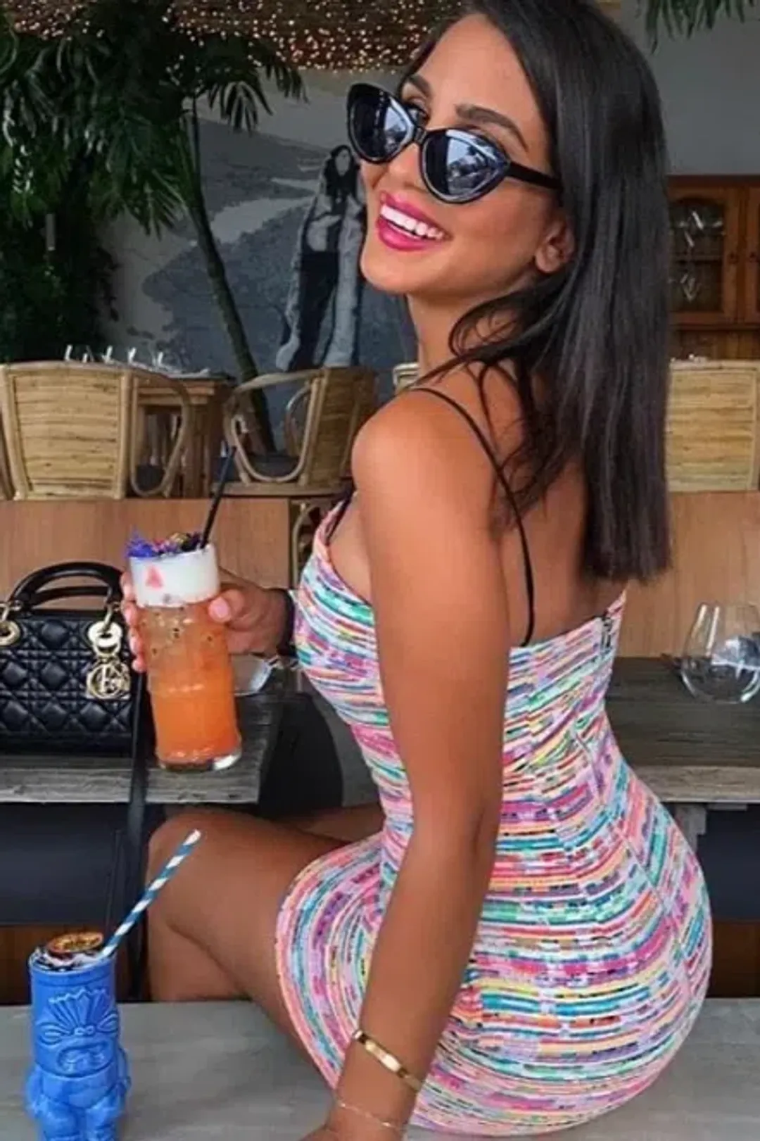 By Johnny Neon Weave Pocket Mini Dress Multi Size 8 for rent on The Volte - main image