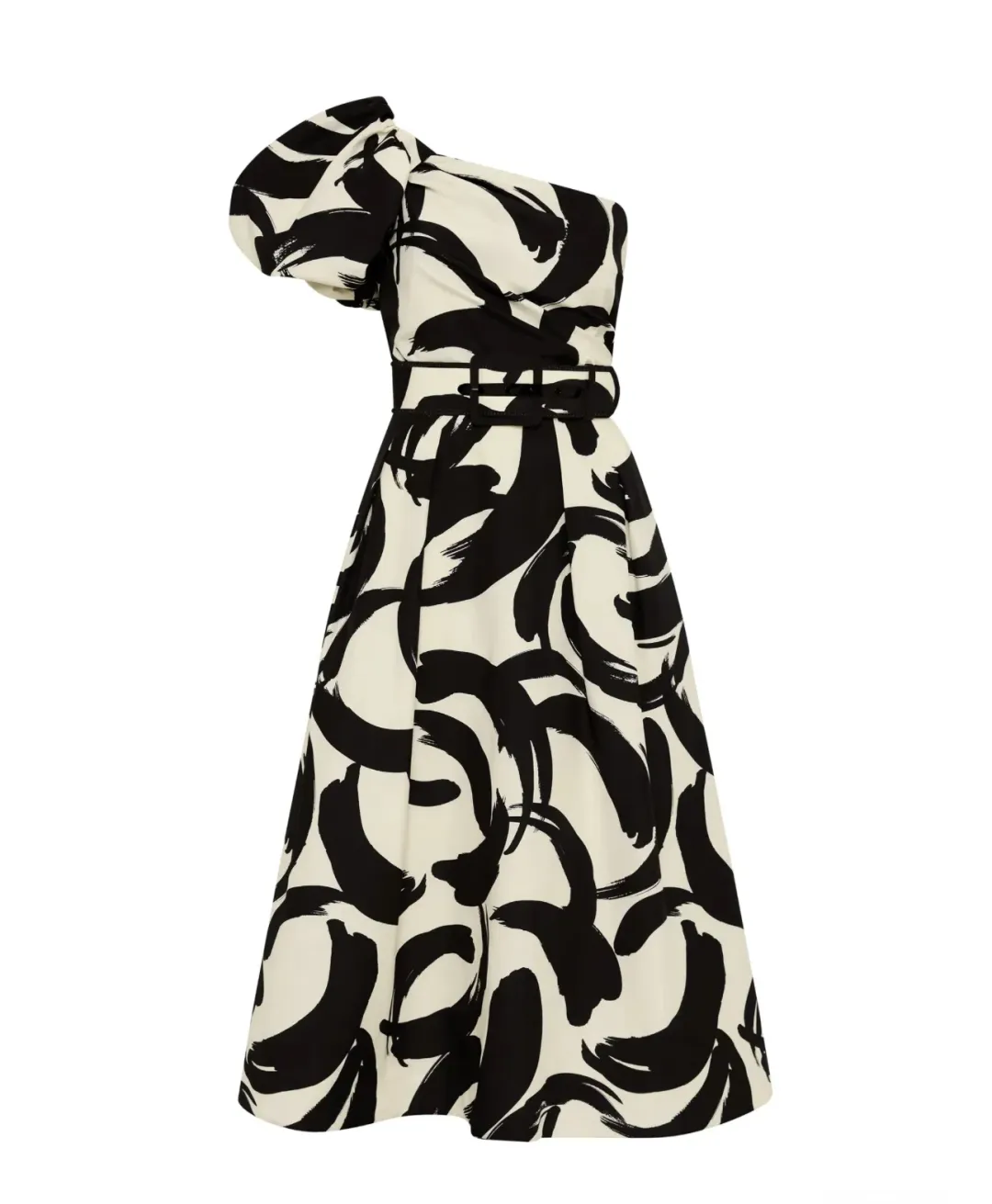 Rebecca Vallance Pompidou One Shoulder Midi Dress Print Size 10  for rent on The Volte - main image