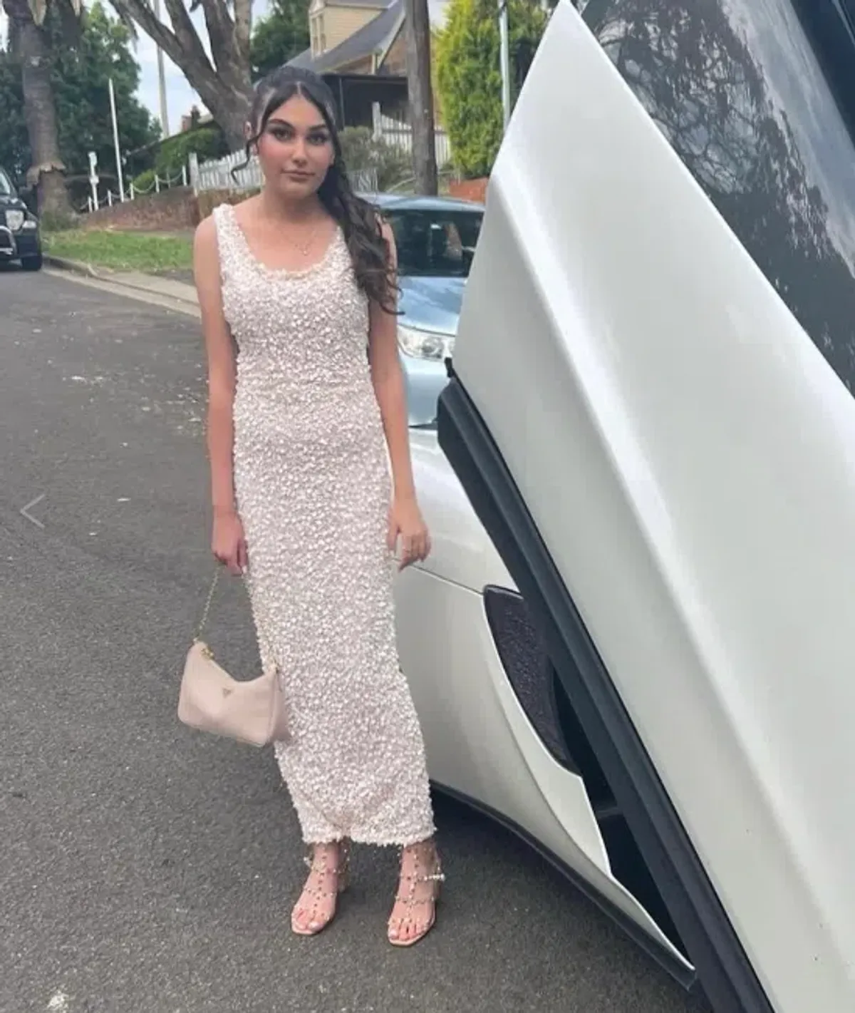 Albina Dyla Gown Cream Size 8 for rent on The Volte - main image