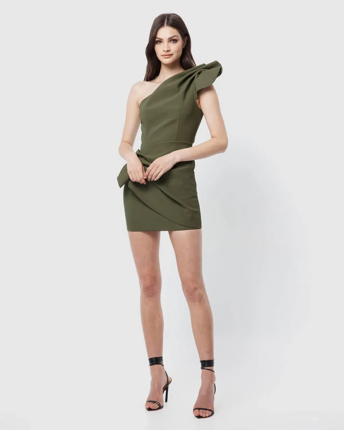 Mossman Cosmic Mini Dress Khaki Size 6 for rent on The Volte - main image