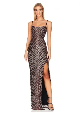 Nookie Zahara Gown in Bronze/Black Size XS / AU 6 for rent on The Volte - image 1