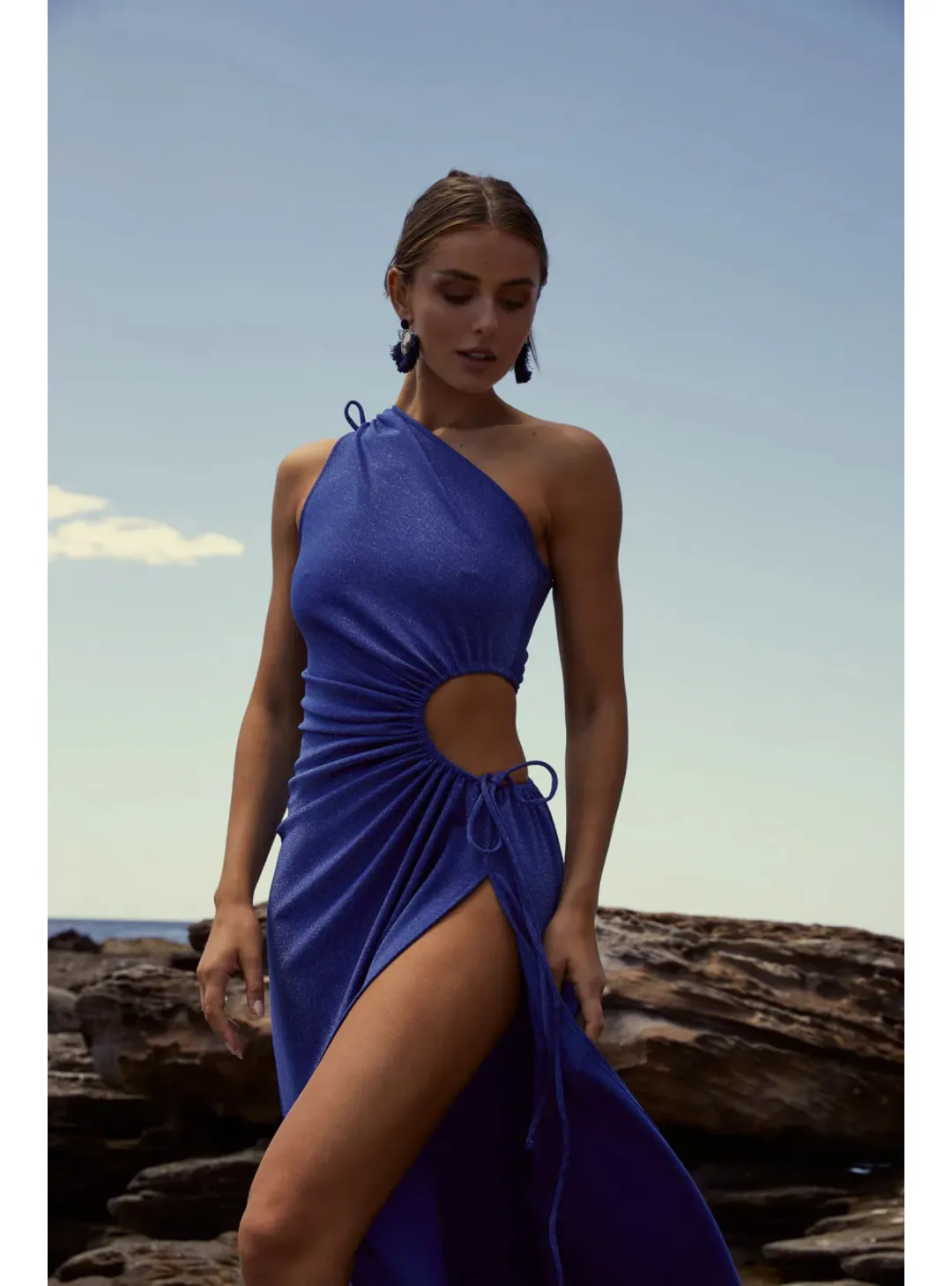 Sonya Moda Nour Shimmer Dress Blue Size AU 16 for rent on The Volte - main image