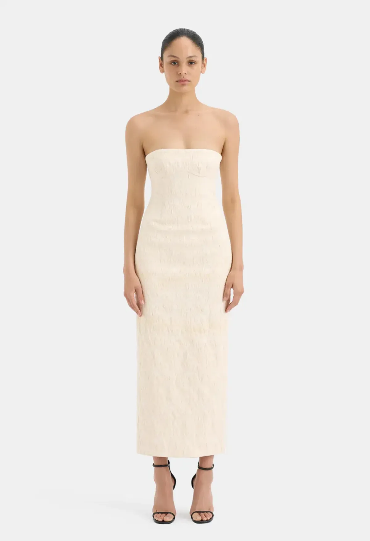 Sir The Label Etienne Column Gown Cloud Jacquard Size 0 / AU 6 for rent on The Volte - main image
