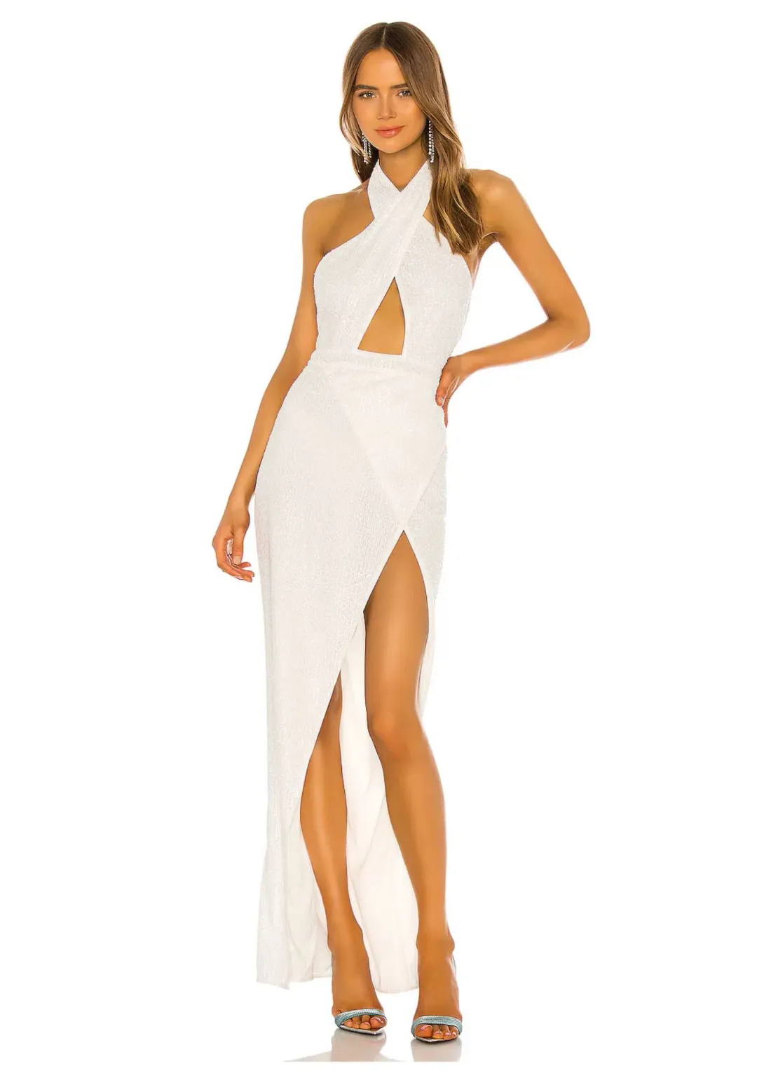  Michael Costello X Revolve Soraya Gown in White Size M / AU 10 for rent on The Volte - main image