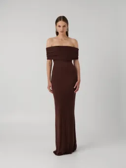 Effie Kats Viela Gown in Cocoa Size XS / AU 6 for rent on The Volte - image 1