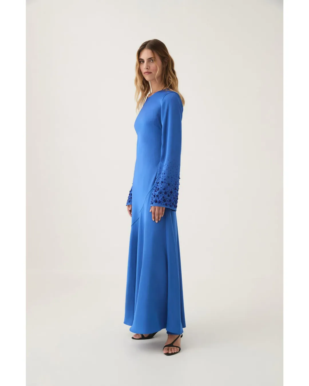 Aje Weylyn Sequin Cuff Maxi Dress Cobalt Blue Size AU 12 for rent on The Volte - main image