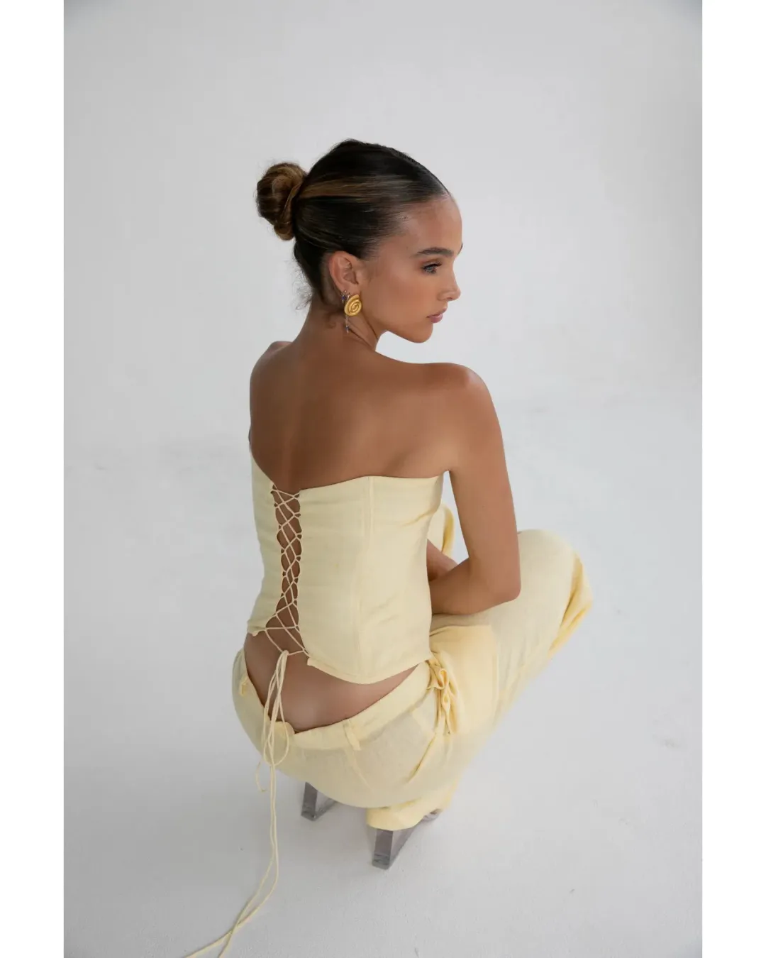 HNTR The Label Luiza Corset & Ipanema Pant Lemon Size XS / AU 8 for rent on The Volte - main image