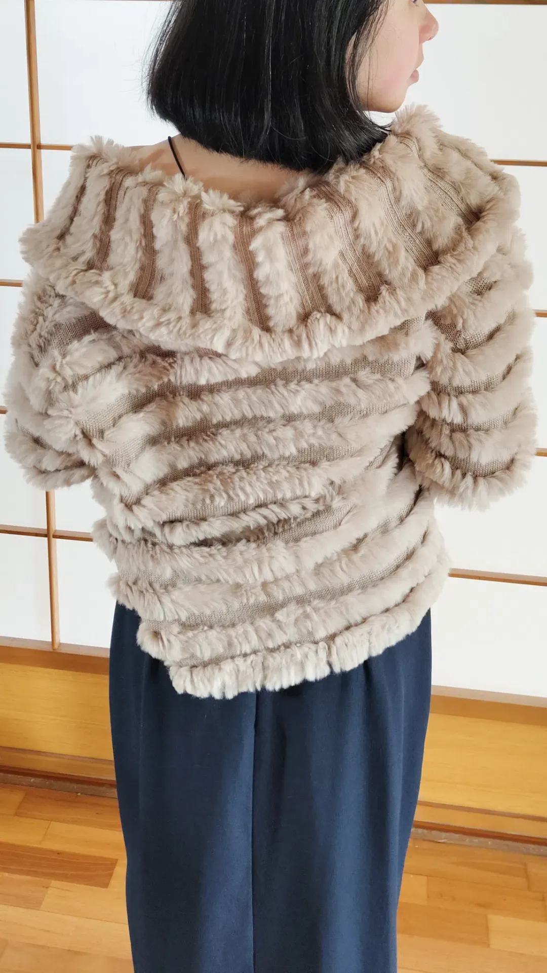 Natasha Rabbit Fur Jacket Cream Size XS / AU 8 for rent on The Volte - main image