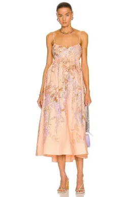 Zimmermann The Rosa Bralette Midi Dress in Lilac Wisteria Floral Size 2 / AU 12 for rent on The Volte - image 4