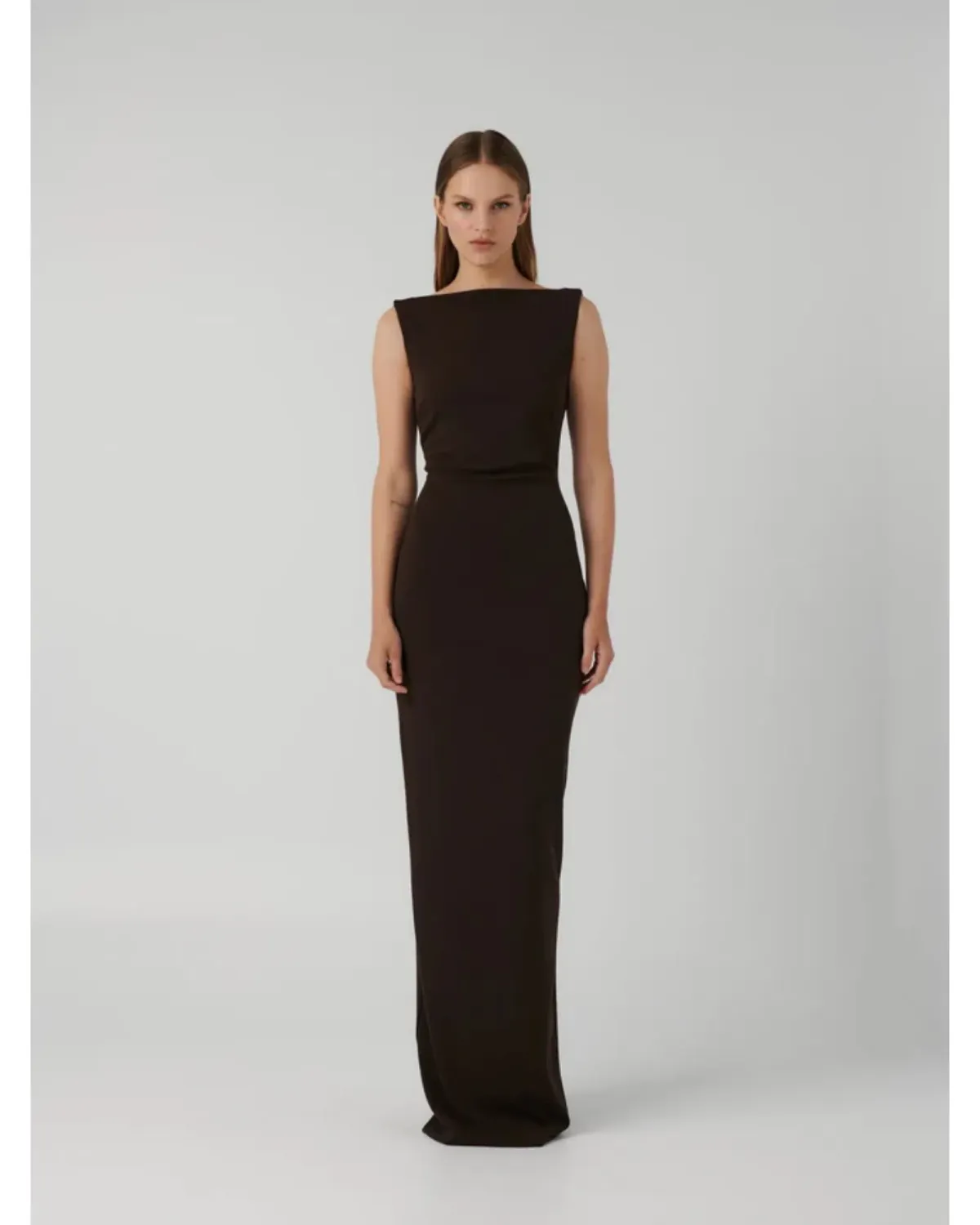Effie Kats Verona Gown Coffee Size L / AU 12  for rent on The Volte - main image