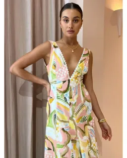 By Nicola Wavy Maxi Dress In Swirl Check Size AU 6 for rent on The Volte - image 2