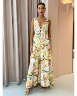 By Nicola Wavy Maxi Dress In Swirl Check Size AU 6 for rent on The Volte - image 1
