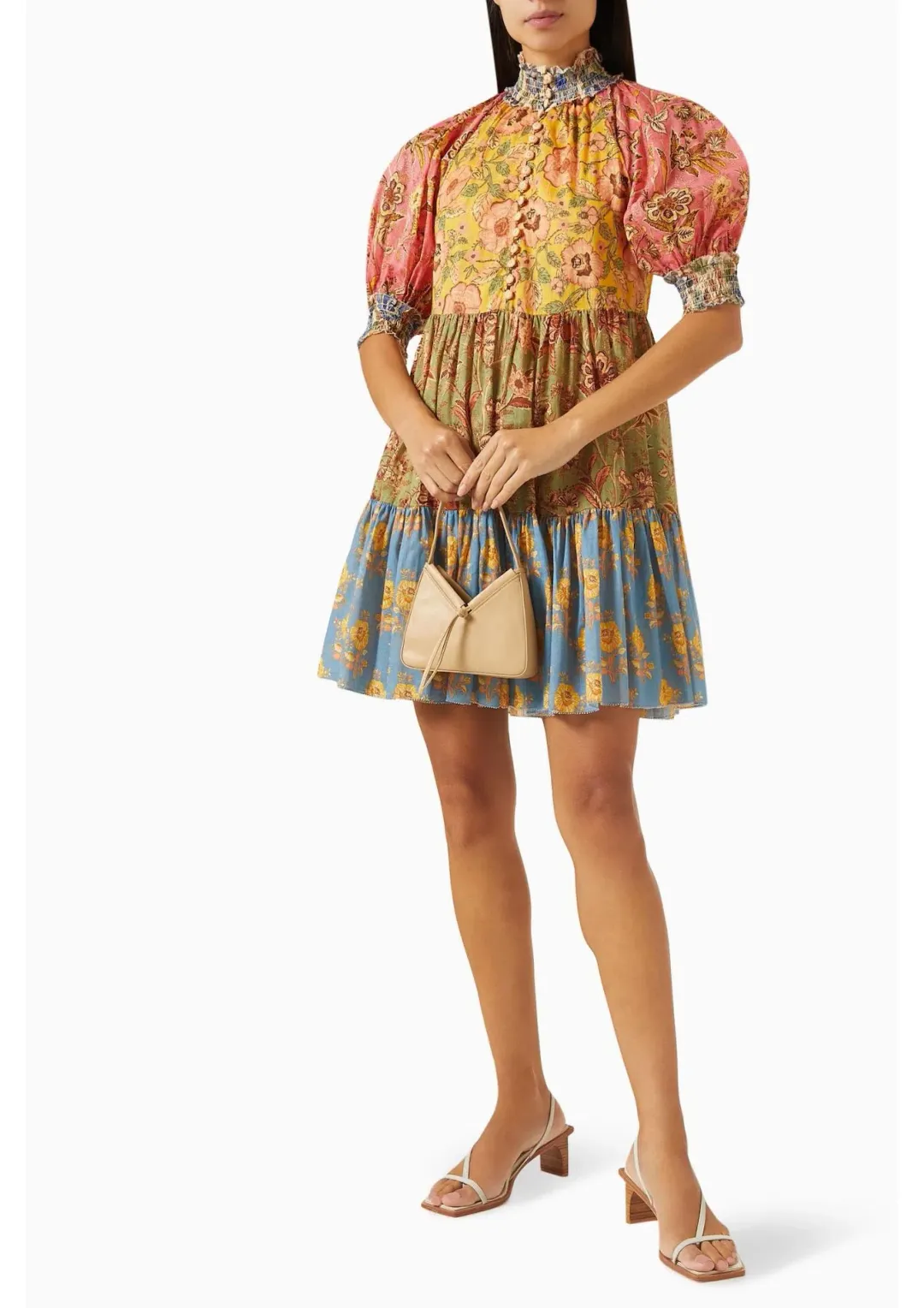Zimmermann Junie Lantern Mini Dress Spliced Size 3 for rent on The Volte - main image