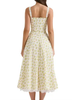 House of CB Rosalee Cotton Bustier Sundress White Vintage Floral Print Size S / AU 8 for rent on The Volte - image 3