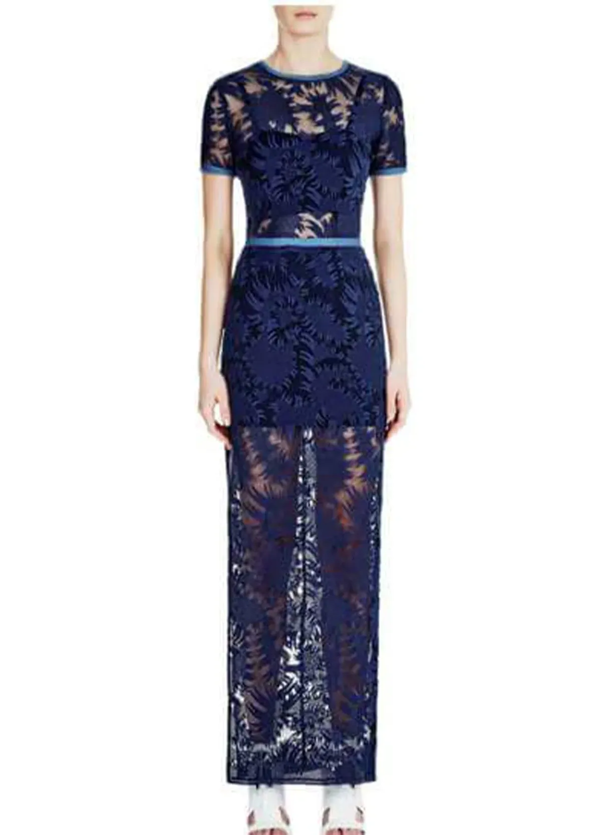 Manning Cartell Between Two Worlds Midi Lace Dress Navy Blue Size 8 for rent on The Volte - main image