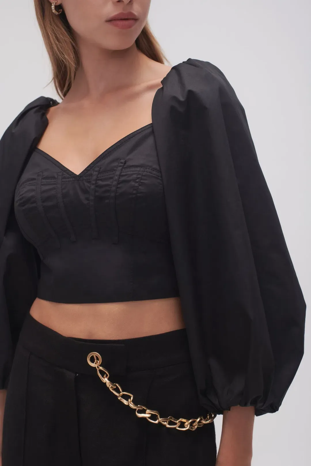Aje Hester Corsetted Top Black Size 10 for rent on The Volte - main image