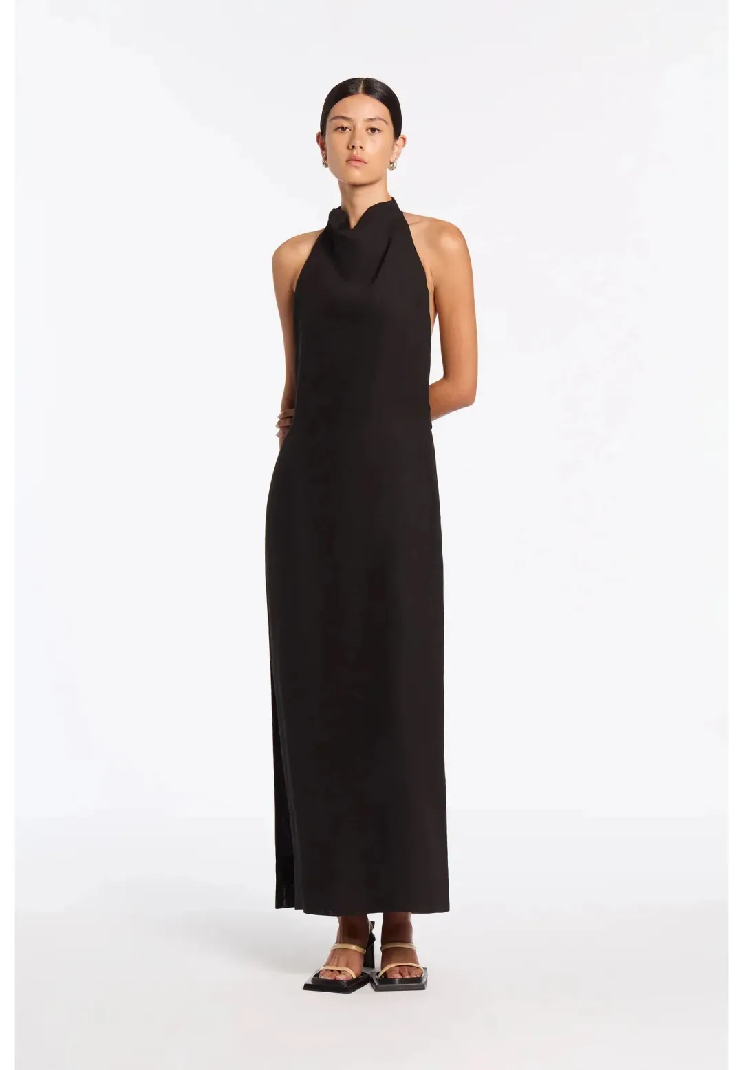 Sir the Label Clemence Halter Midi Dress in Ivory Size 10 for rent on The Volte - main image