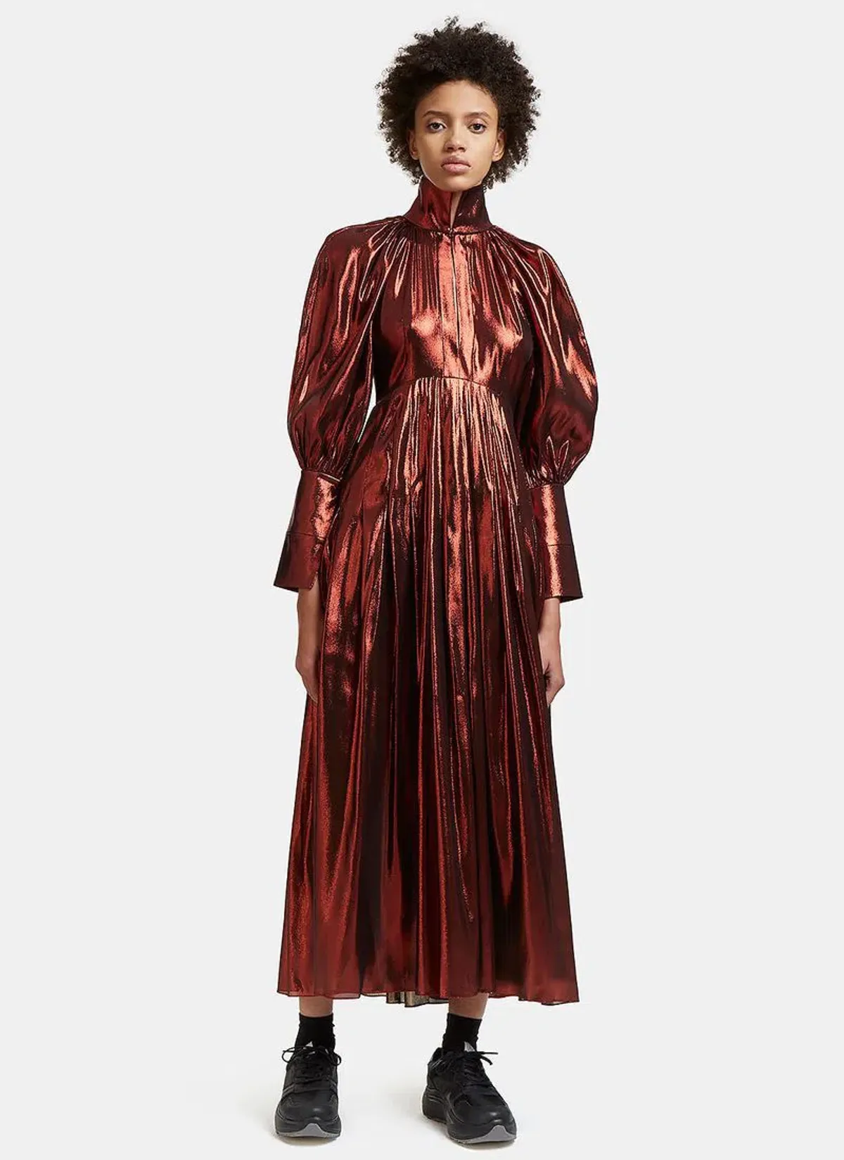 Ellery Red Silk Blend Lamé Dress Red Size 6 for rent on The Volte - main image