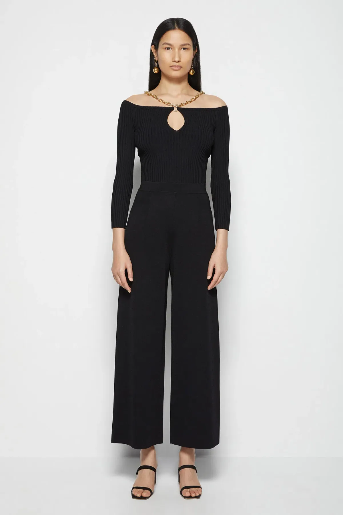 Jonathan Simkhai Quinn Off Shoulder Top Black Size 10 for rent on The Volte - main image