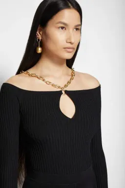 Jonathan Simkhai Quinn Off Shoulder Top Black Size 10 for rent on The Volte - image 2