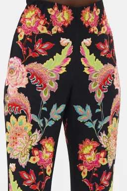 Camilla Sundowners In Sicily Fitted Jersey Shirt & Flare Pant Set Multi Floral Size S / AU 10 for rent on The Volte - image 4